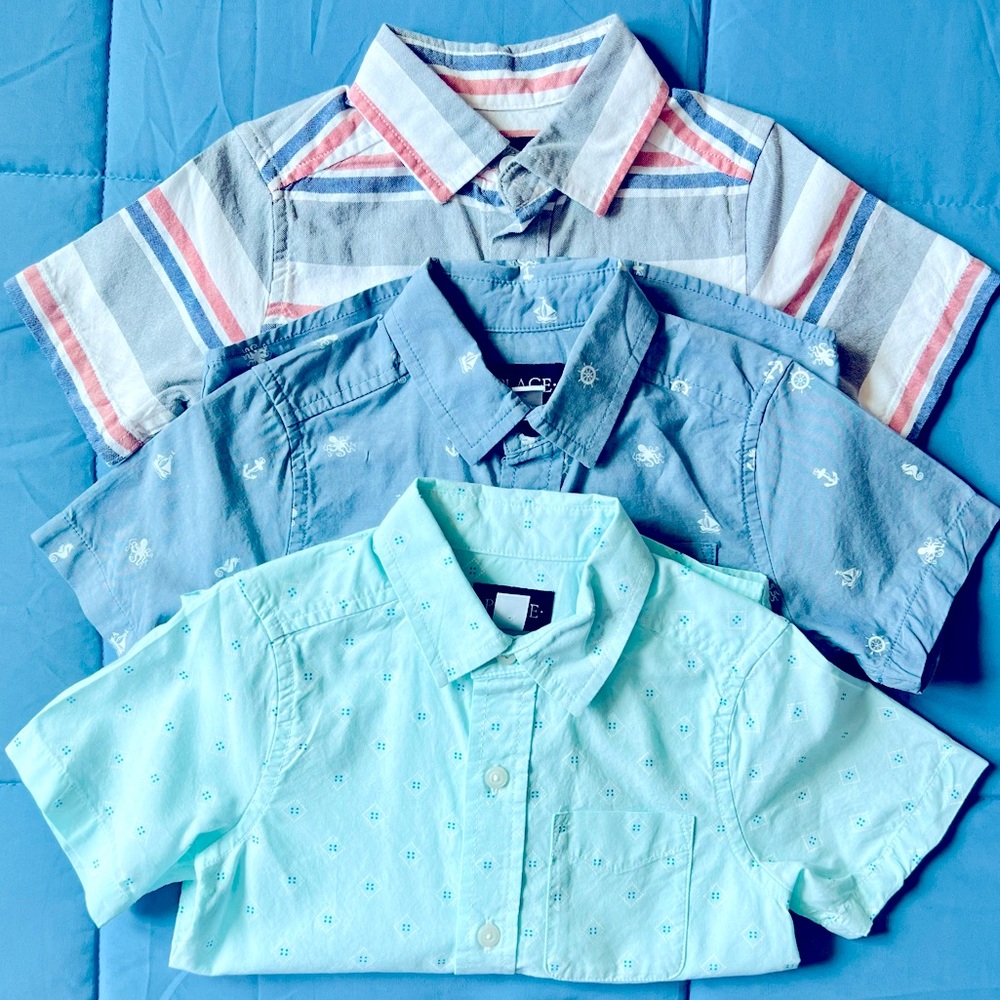 Bundle of 3 Barely Used Children’s Place Short sleeve Button down shirts Sz 4/XS